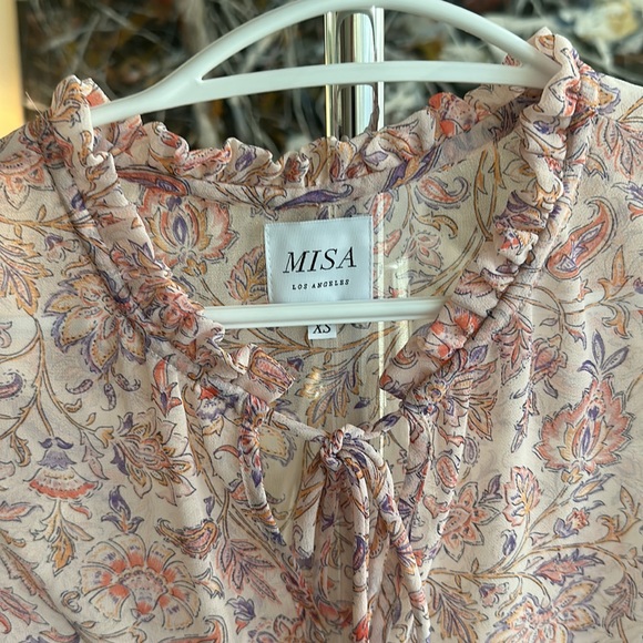 Misa Los Angeles Blouse Pink Purple Floral - Picture 2 of 3